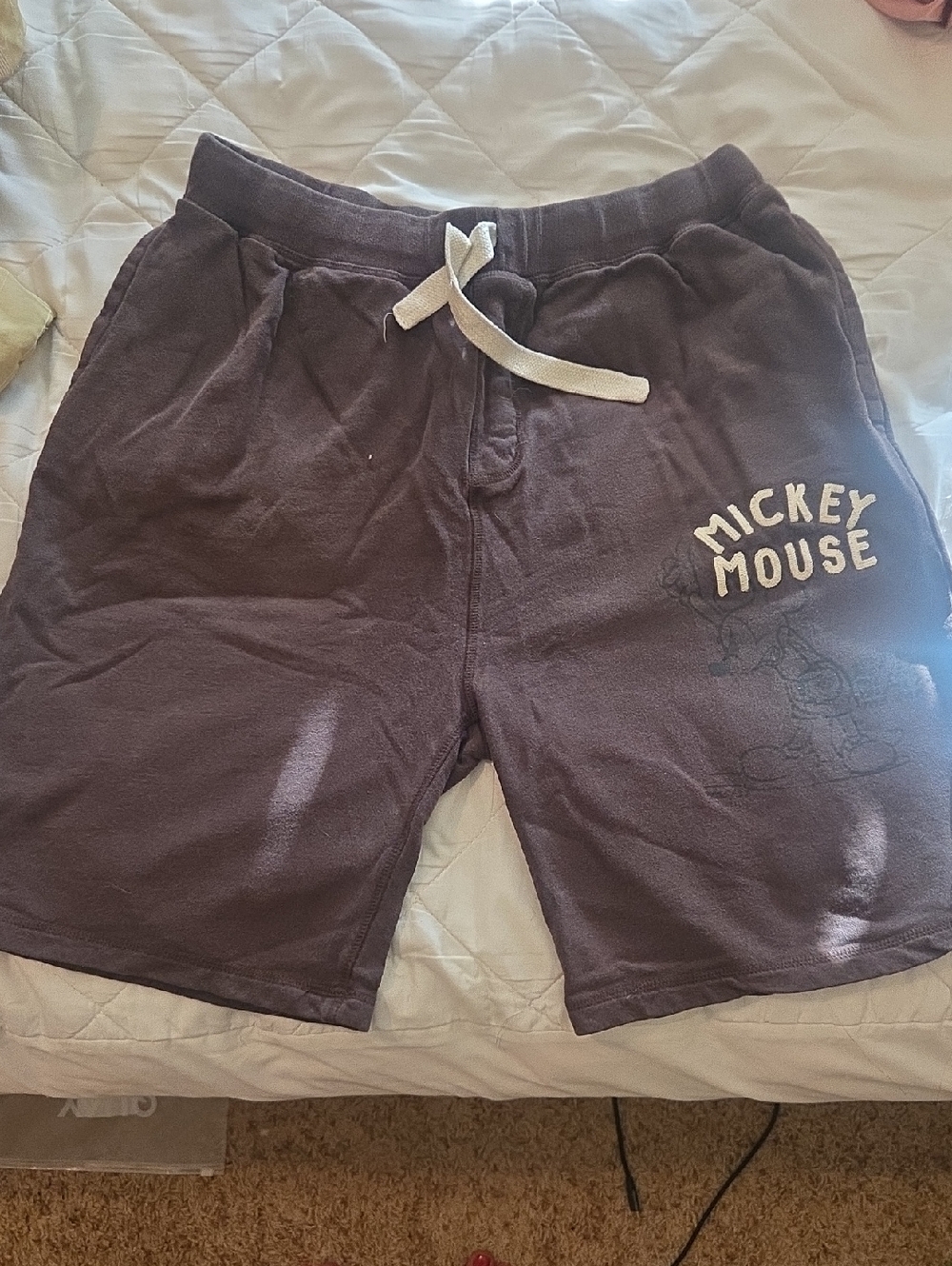 Disney Men's Mickey Mouse Dark Purple Drawstring Shorts